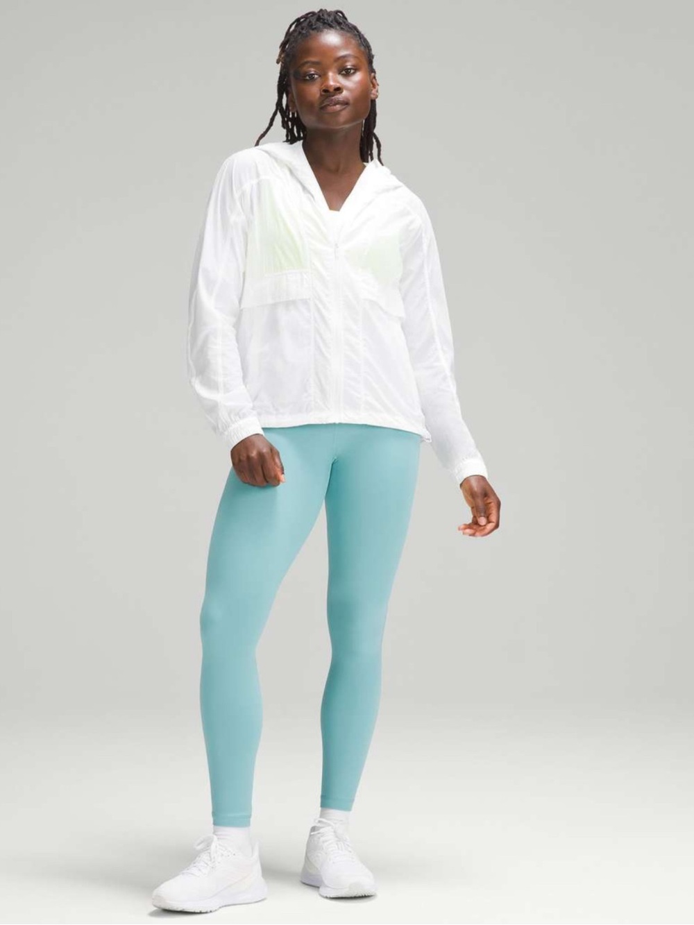 lululemon athletica White Hooded Lightweight Bomber Jacket